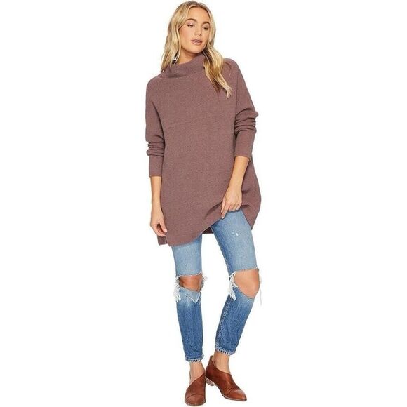 Free People Ottoman Slouchy Tunic Size Small oversized sweater ribbed knit mock - Picture 12 of 12